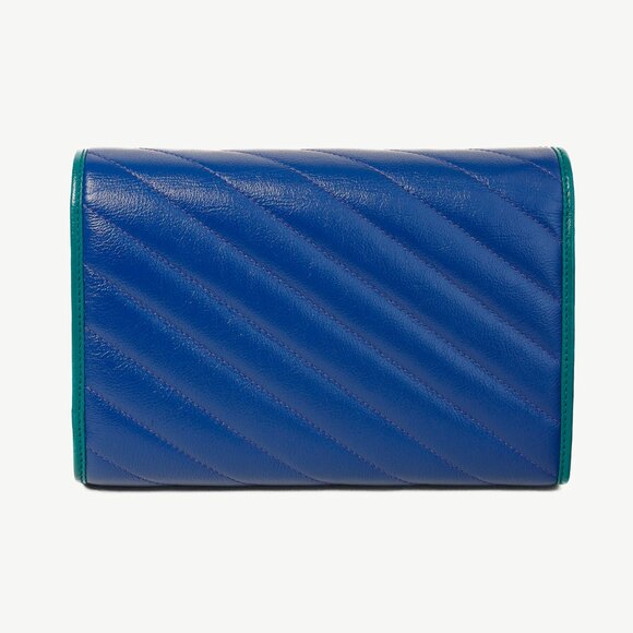 Gucci Torchon GG Marmont Imperial Blue & Pavone Matelasse Shoulder Bag - Picture 4 of 12